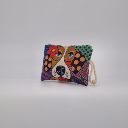 Gobelin Kosmetiktasche – Flower Dog